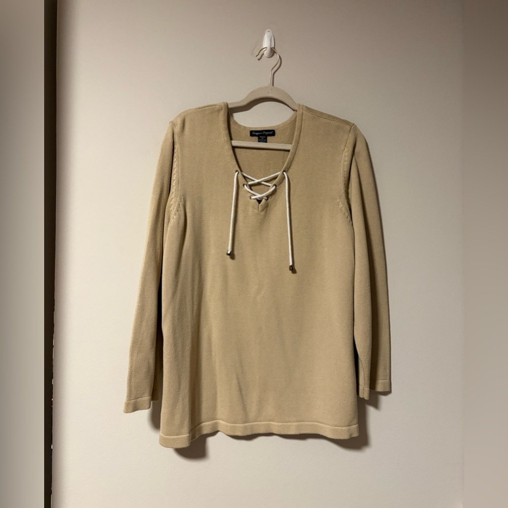 Designer Originals Lace Up Sweater 1X